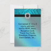 Juweel Teal Blauwe Zebra RSVP Kaartje (Achterkant)
