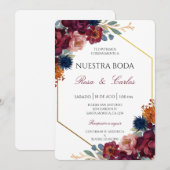 Juweel thema Spaanse bruiloft uitnodiging (Voorkant / Achterkant)