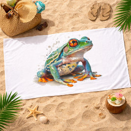 Juweel-Tint Waterverf Kikker Badhanddoek