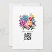 Juweel-tonen en Groene Bloemen Bruiloft Kaart (Achterkant)