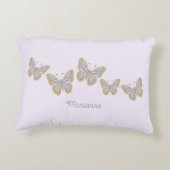 Juweel vlinders Paarse blauw goud Accent Kussen (Achterkant)
