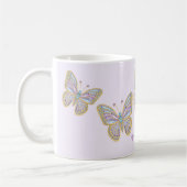 Juweel vlinders Paarse blauw goud Koffiemok (Links)