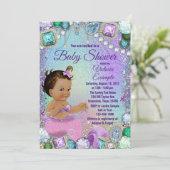 Juweel Zeemeermin Etnisch Roze Zeemeermin Baby sho Kaart (Staand voorkant)