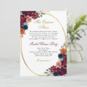 Juweelbloem Spaans Quinceañera Kaart (Staand voorkant)