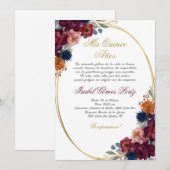 Juweelbloem Spaans Quinceañera Kaart (Voorkant / Achterkant)