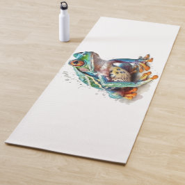 Juweelgekleurde Waterverf Kikker Yogamat