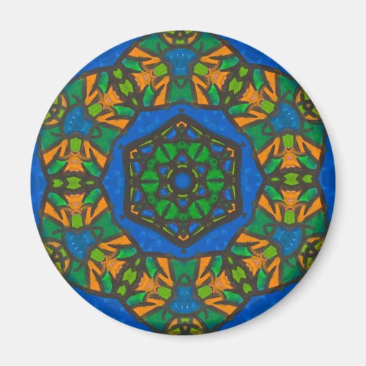 Juweelgetinte Mandala magneet (Voorkant)