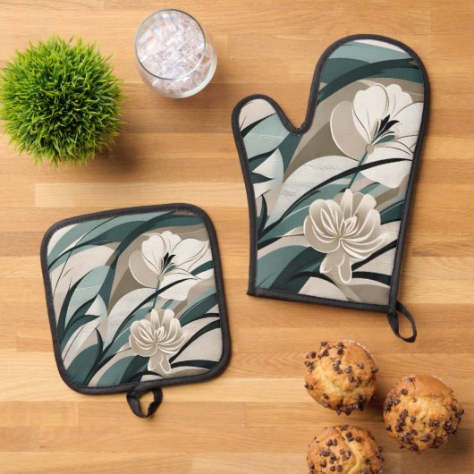Juweelknoppen Ovenwant & Pannenlap Set (Top down)