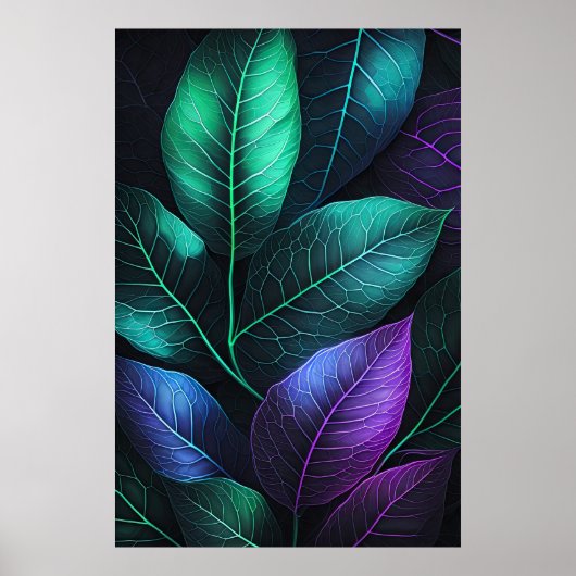 Juweeltint bladeren IV Poster (Voorkant)