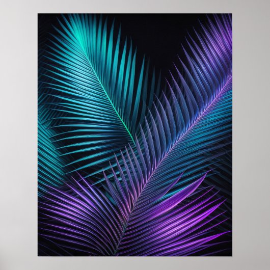 Juweeltint palmbladeren poster (Voorkant)