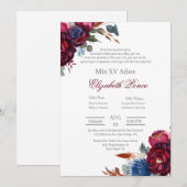 Juweeltint Quinceañera Kaart (Voorkant / Achterkant)