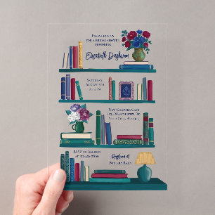 Juweeltonen Boekenplank Bruidscadeau Acryl Uitnodigingen