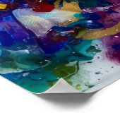 Juweeltoon Abstracte Verfspat Poster (Hoek)