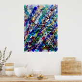 Juweeltoon Abstracte Verfspat Poster (Keuken)