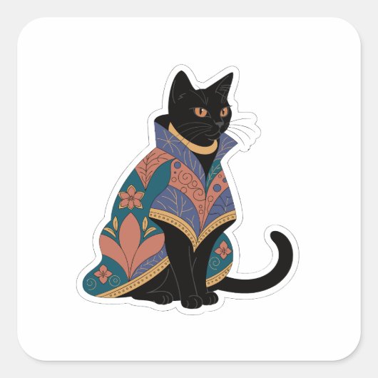 Juweeltoon botanische kat sticker (Voorkant)