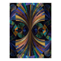 Juweeltoon Pauwblauw Paars Goud Art Deco