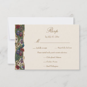 Juweeltoon Vintage Bloemstuk Bruiloftseten RSVP Kaartje