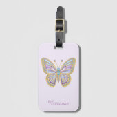 Juwel Vlinder Paars Blauw Goud Bagagelabel (Voorkant (verticaal))