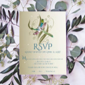 Juwelde Dragonfly Wedding RSVP Kaart