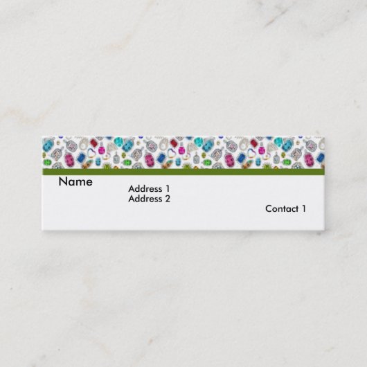 Juwelen 1-profielkaarten mini visitekaartje (Voorkant)