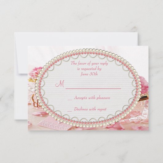 Juwelen, boxen en roze bloemen RSVP (Achterkant)