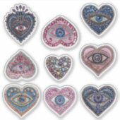 Juwelen Boze Oog Hart Sticker Vel (Voorkant)