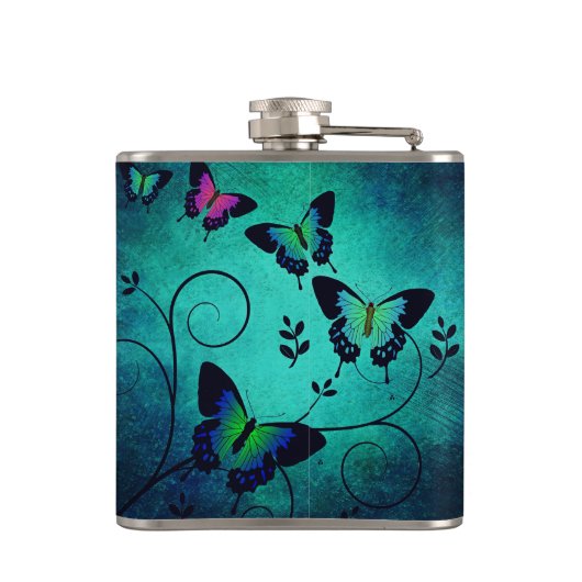  juwelen Butterflies Heupfles (Achterkant)