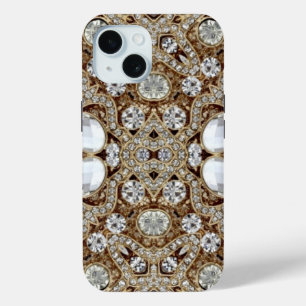 juwelen champagne gouddiamanten kristal rhinestone iPhone 15 case