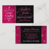 Juwelen en Accessoires Glitter Pink Diamond Crown Visitekaartje (Voorkant / Achterkant)