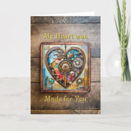 Juwelen En Gebrandschilderd Hart Steampunk Serie Bedankkaart