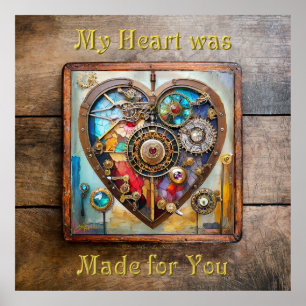 Juwelen En Gebrandschilderd Hart Steampunk Serie Poster