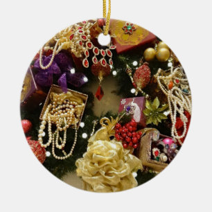 juwelen en gemstone Victoriaans Wreath Keramisch Ornament