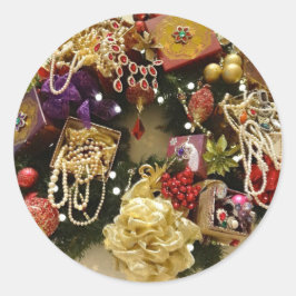  juwelen en gemstone Victoriaans Wreath Ronde Sticker