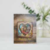 Juwelen en Glas in lood hart Steampunk-serie Briefkaart (Staand voorkant)