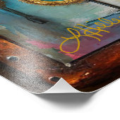 Juwelen en Glas in lood hart Steampunk-serie Foto Afdruk (Hoek)