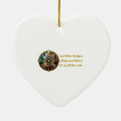 Juwelen en Glas in lood hart Steampunk-serie Keramisch Ornament (Achterkant)