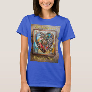 Juwelen en Glas in lood hart Steampunk-serie T-shirt