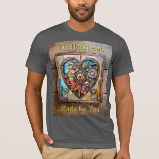 Juwelen en Glas in lood hart Steampunk-serie T-shirt (Voorkant)