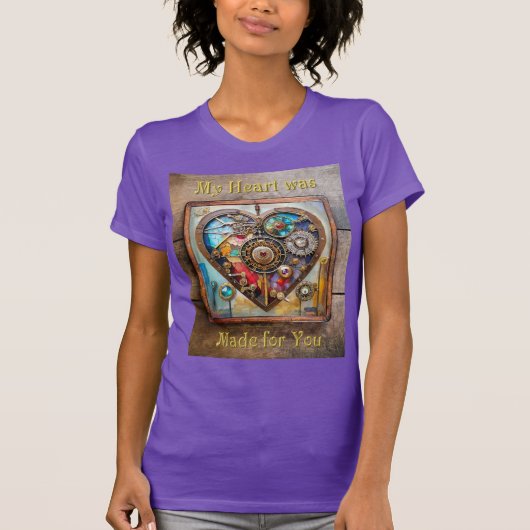 Juwelen en Glas in lood hart Steampunk-serie T-shirt (Voorkant)