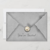 Juwelen en kant grijze feestuitnodiging kaart (Voorkant)
