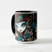 Juwelen en Vern Steampunk Angel met Owl Familiar Mok (Voorkant links)