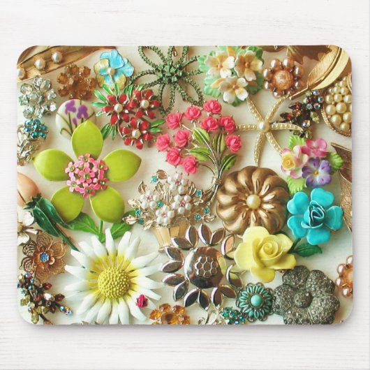  juwelen Floral Mousepad Muismat (Voorkant)