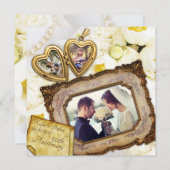 Juwelen Hart Bedel Antieke Lijst Jubileum Kaart (Voorkant / Achterkant)