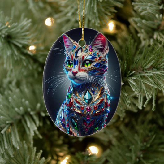Juwelen Kat Keramisch Ornament (Boom)