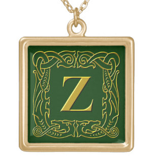 Juwelen - Ketting - Keltische draak-omlijst "Z"