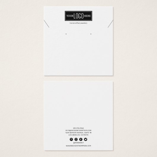 juwelen | Ketting Vierkante Visitekaartjes (Voorkant /achterkant)