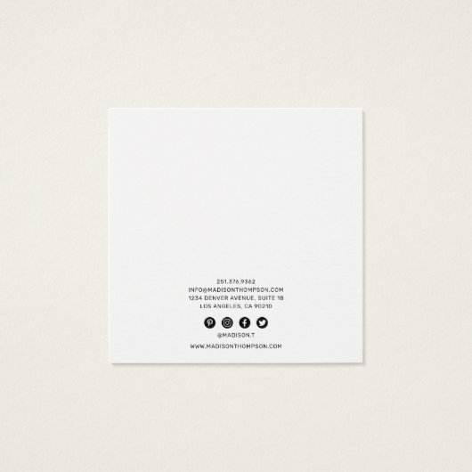 juwelen | Ketting Vierkante Visitekaartjes (Achterkant)