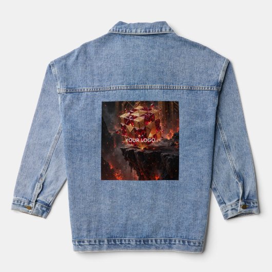 Juwelen Kubus op de Vulkanische Afgrond Denim Jacket (Achterkant)