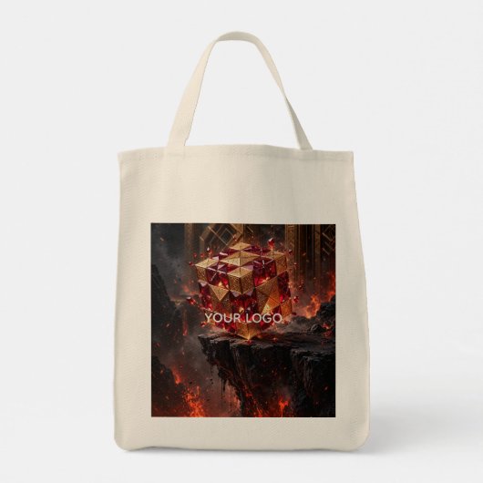 Juwelen Kubus op de Vulkanische Afgrond Tote Bag (Achterkant)