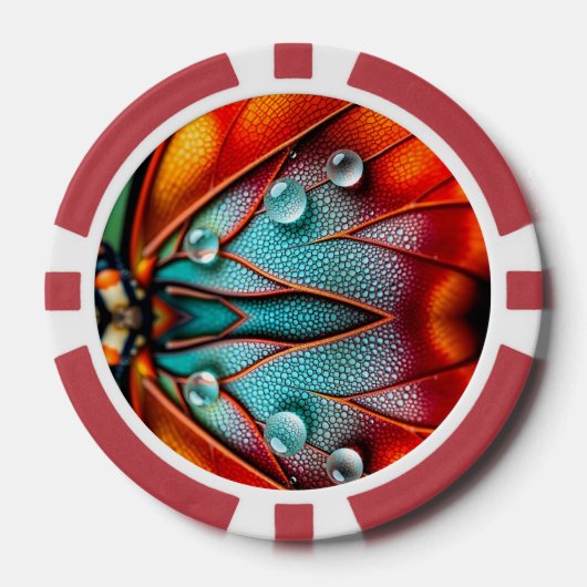 Juwelen op een vurige vleugel poker chips (Voorkant)